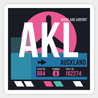 Auckland (AKL) Airport // Sunset Baggage Tag Magnet